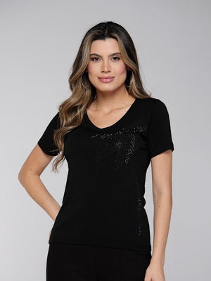 T-Shirt Coqueiro Strass - Divina Garota