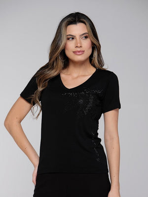 T-Shirt Coqueiro Strass - Divina Garota