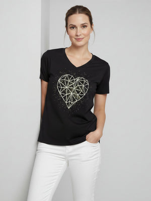T-Shirt Coração Geométrico - Divina Garota