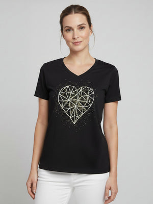 T-Shirt Coração Geométrico - Divina Garota