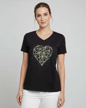 T-Shirt Coração Geométrico - Divina Garota