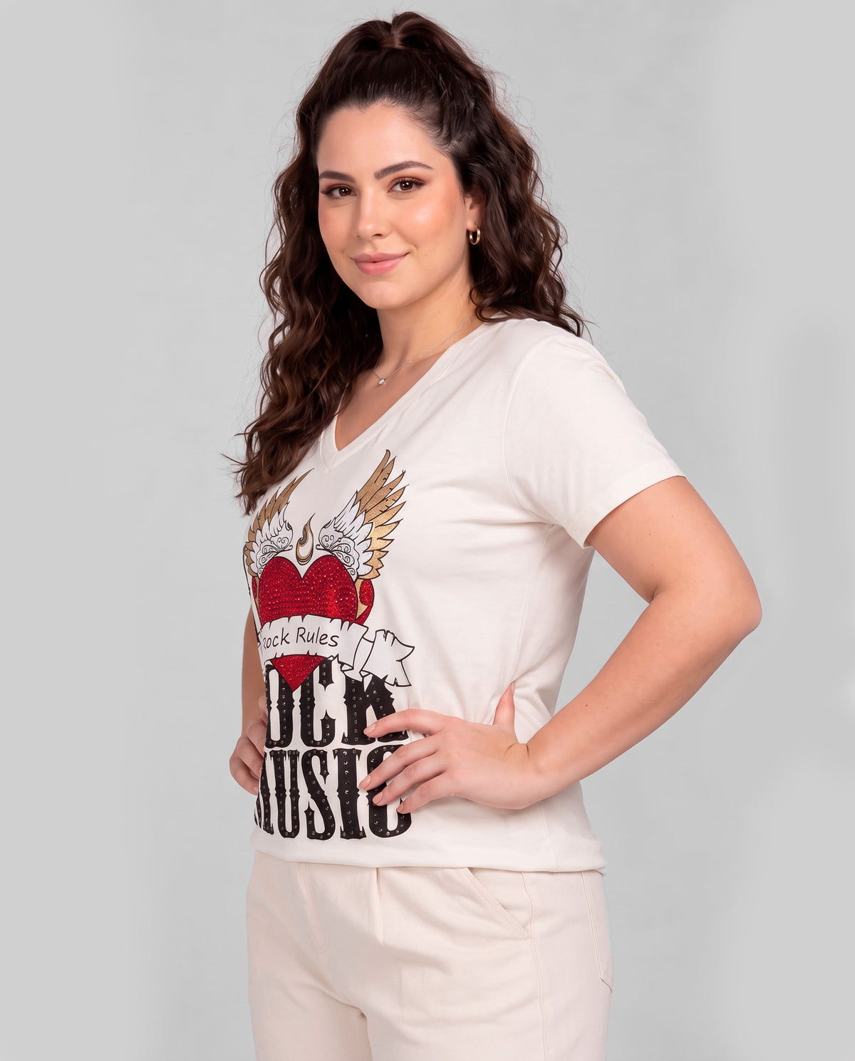T-shirt Coração Rock