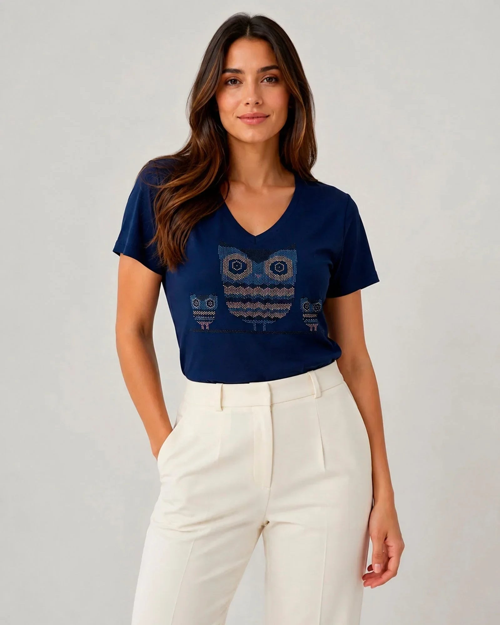 T-shirt Coruja Cristais - Divina Garota