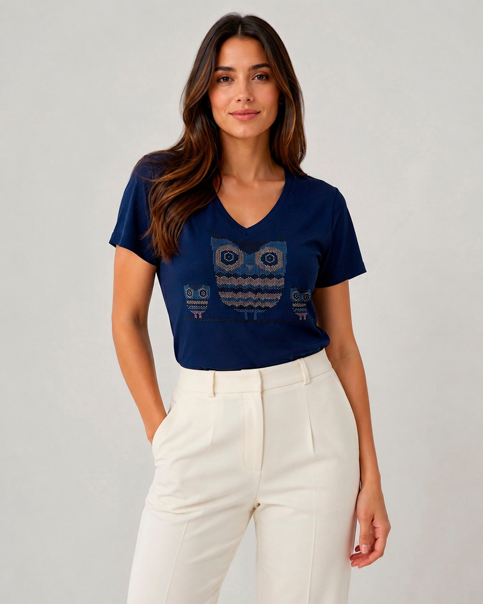 T-shirt Coruja Cristais - Divina Garota
