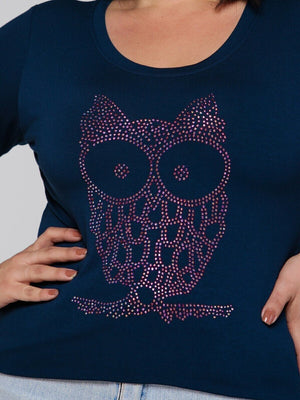 T-shirt Coruja Strass - Divina Garota