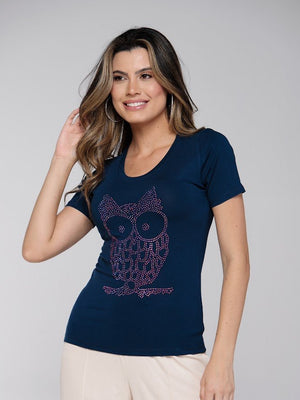 T-shirt Coruja Strass - Divina Garota