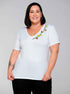 T-shirt Encanto Floral Bordada Manual
