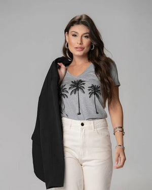 T-shirt Estampada Coqueiros - Divina Garota