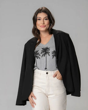 T-shirt Estampada Coqueiros - Divina Garota