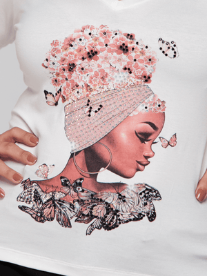 T-shirt Floral Hair - Divina Garota