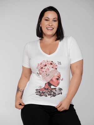 T-shirt Floral Hair - Divina Garota