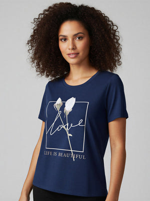 T-Shirt Floral Love - Divina Garota