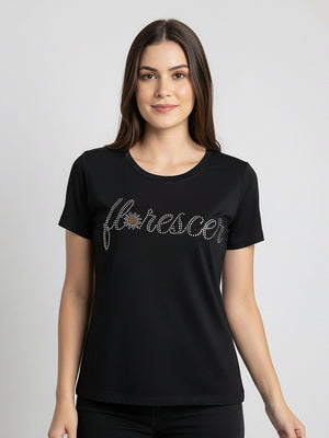 T-Shirt Florescer em Strass - Divina Garota