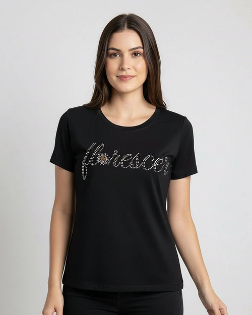 T-Shirt Florescer em Strass - Divina Garota