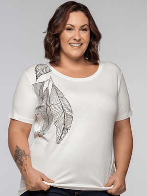T-Shirt Folhas de Oásis - Divina Garota