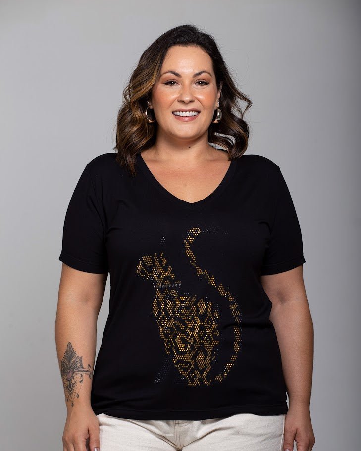 T-shirt Gato Tigrado - Divina Garota