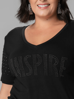 T-Shirt Inspire Strass - Divina Garota