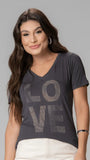 T-Shirt Love Strass - Divina Garota