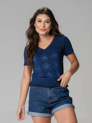 T-Shirt Margarida Strass - Divina Garota