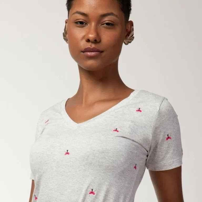 T-shirt Mini Borboletas Bordada