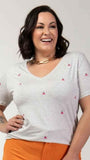 T-shirt Mini Borboletas Bordada