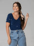 T-shirt Mini Margaridas Bordada - Divina Garota