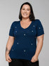 T-shirt Mini Margaridas Bordada - Divina Garota