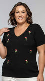 T-shirt Mini Tulipas Bordada