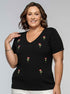 T-shirt Mini Tulipas Bordada