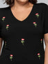 T-shirt Mini Tulipas Bordada - Divina Garota
