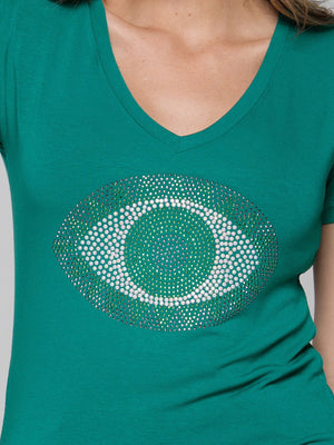 T-shirt Olho de Jade Strass - Divina Garota