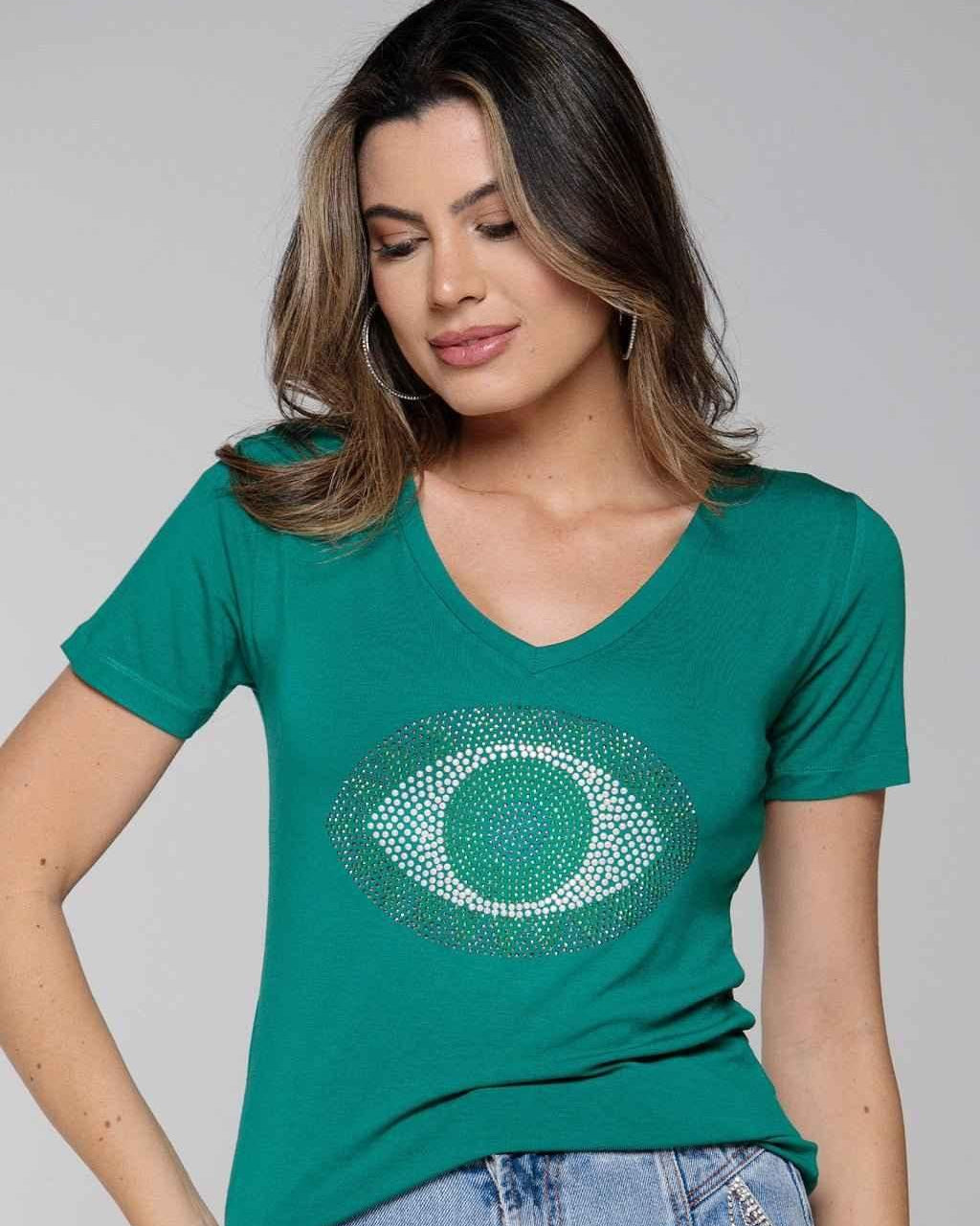 T-shirt Olho de Jade Strass