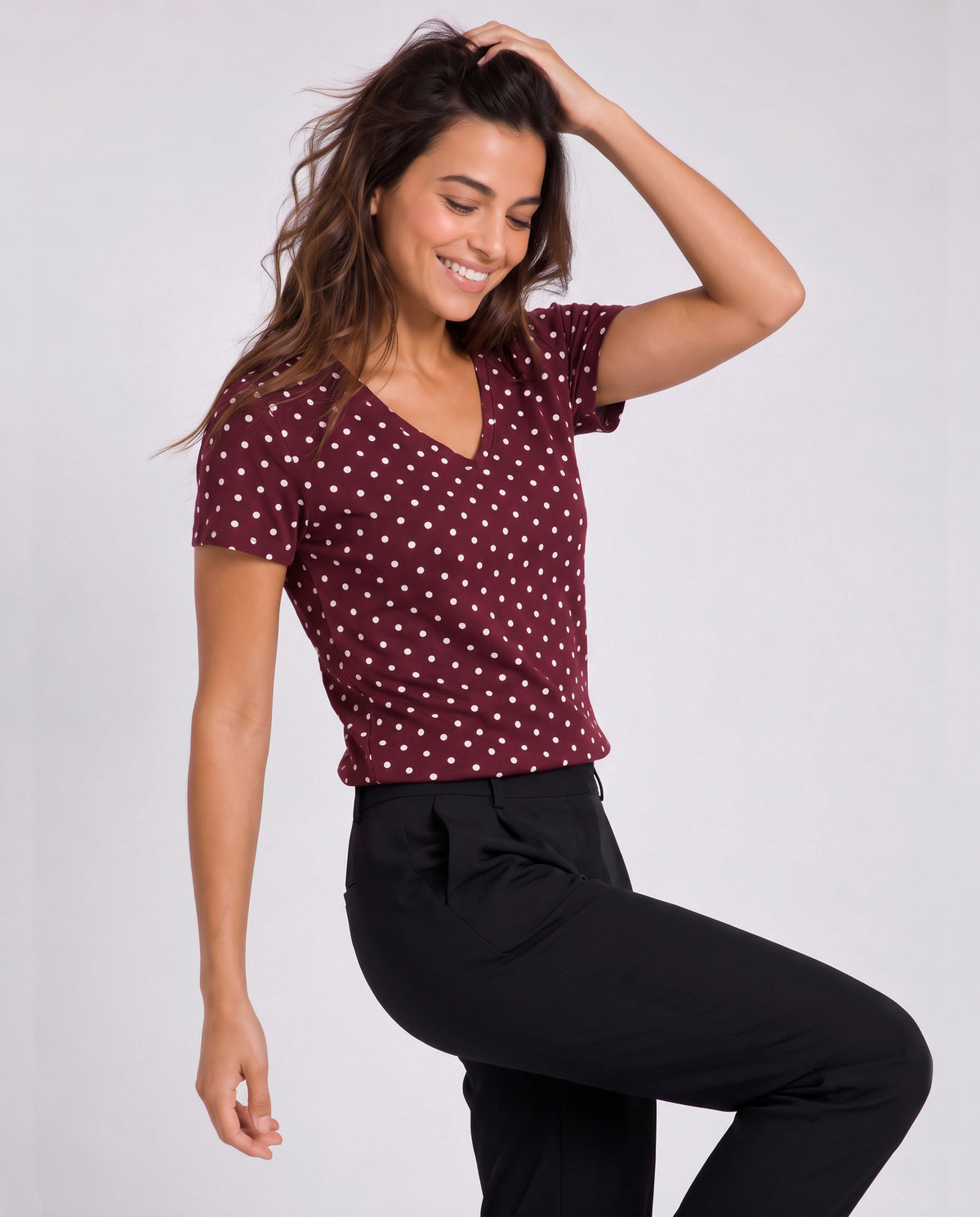 T-shirt Poá Bordô