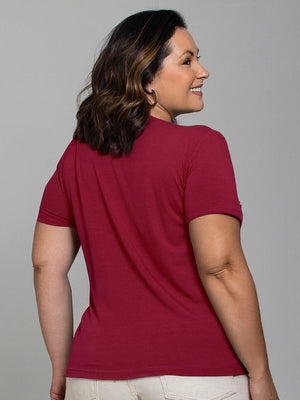 T-shirt Safira Bordada Bordô - Divina Garota