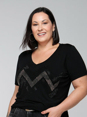 T-shirt Sintonia Strass - Divina Garota