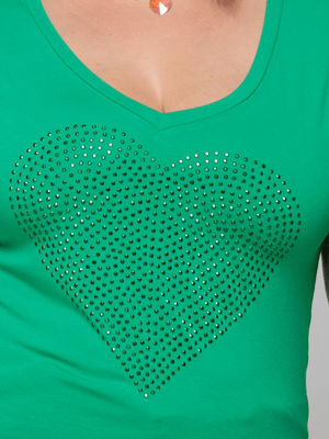 T-shirt Verde Coração - Divina Garota