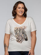 T-Shirt Zebra Glam - Divina Garota