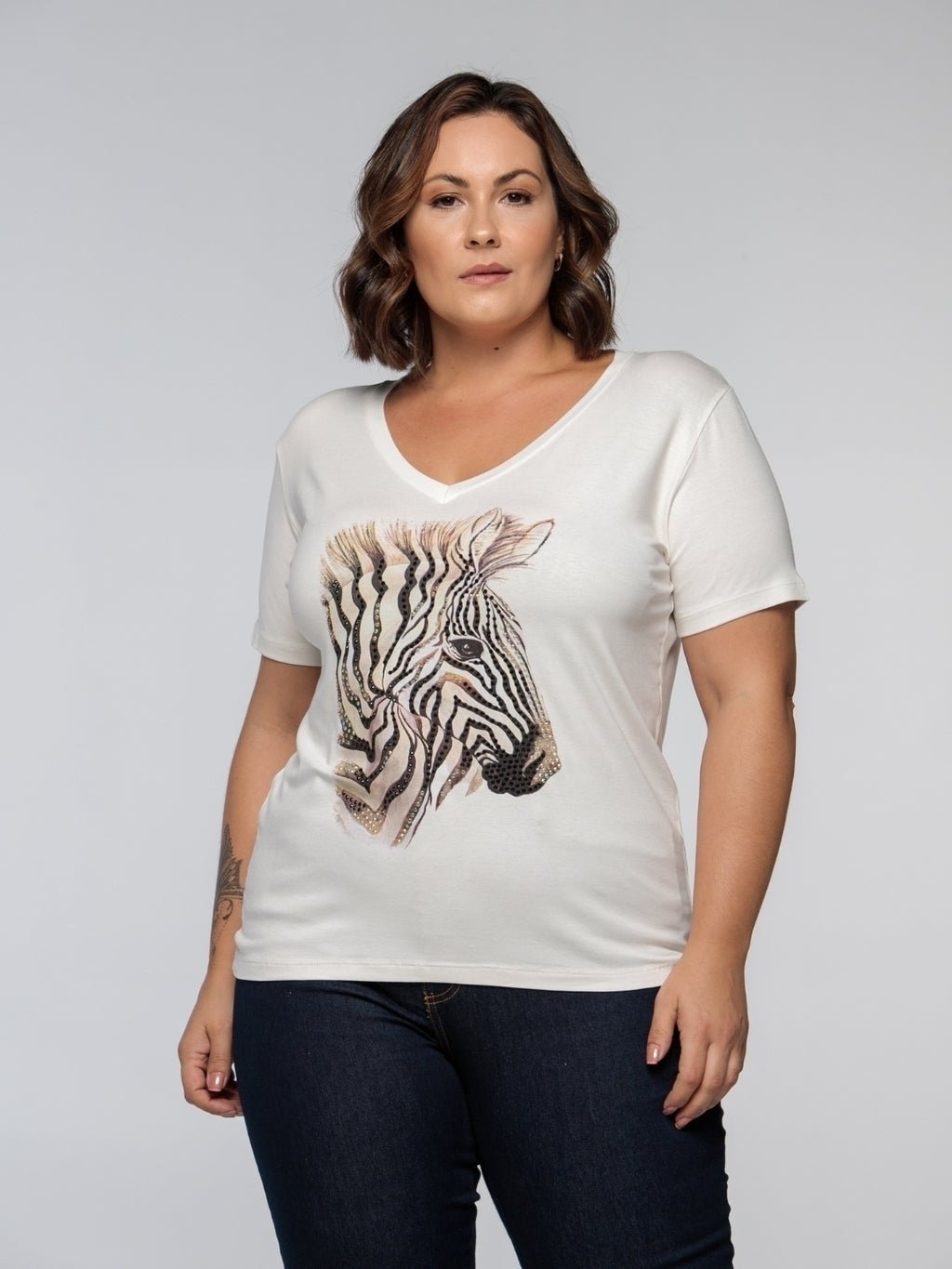 T-Shirt Zebra Glam - Divina Garota