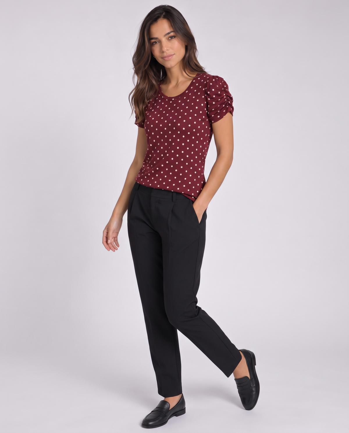 Blusa Bufante Poá Bordô