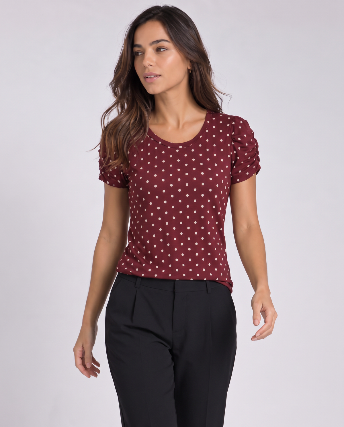 Blusa Bufante Poá Bordô